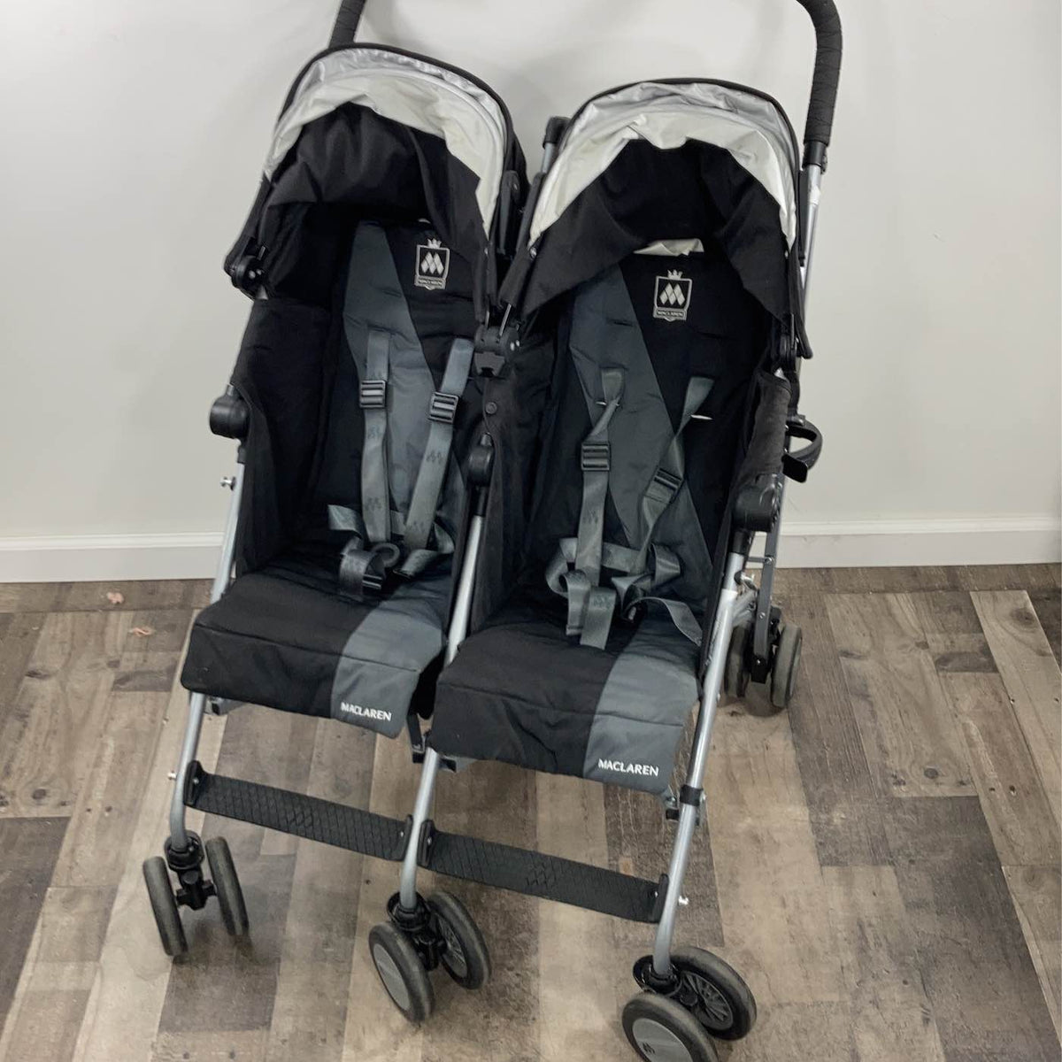 twin triumph double stroller MacLaren Twin Triumph Stroller, Black/Charcoal
