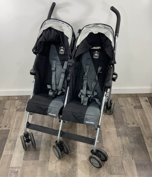 used MacLaren Twin Triumph Stroller, Black/Charcoal