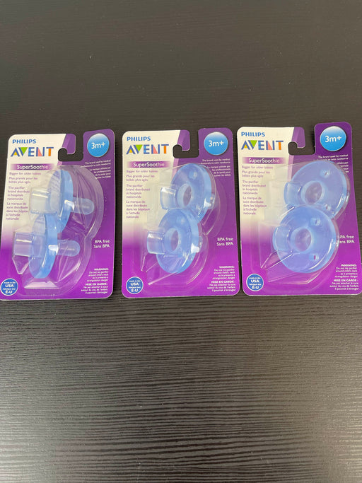 used Philips Avent Super Soothie, -3 packs of 2 each