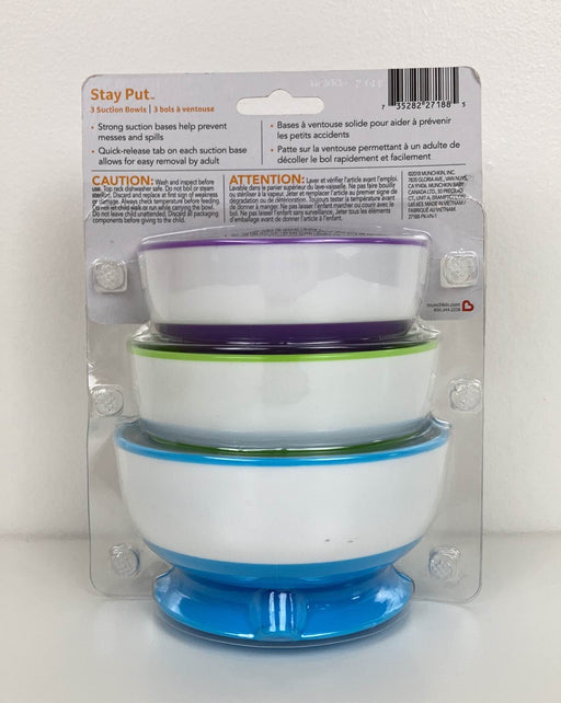 secondhand Munchkin Stay-Put Suction Bowls 3 Pack