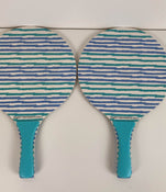 secondhand Sun Squad Blue Stripes Paddle Ball Set