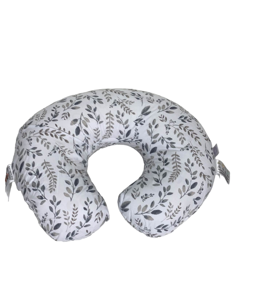 used Boppy Nursing and Infant Support Pillow, Grey Taupe Leaves