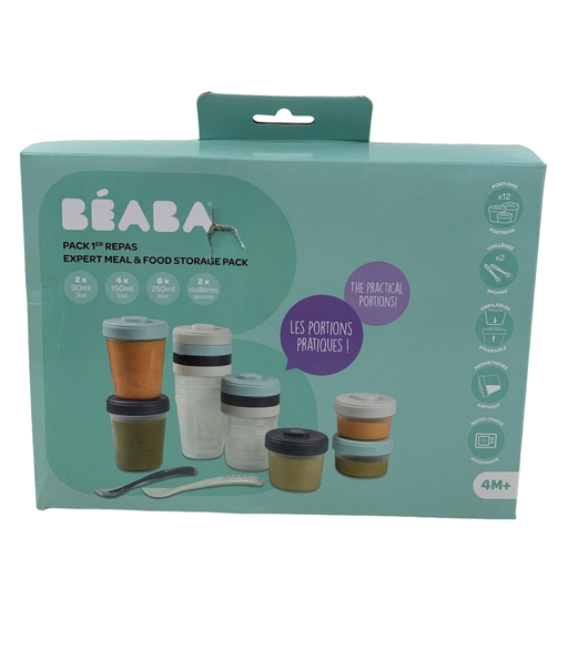 used Beaba 12 Piece Clip Portion Container & Spoon Set