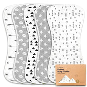 used KeaBabies Organic Burp Cloths, Greyscape