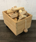 used Wooden Building Blocks, With Wagon