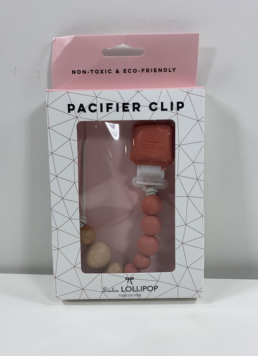 used LouLou Lollipop Pacifier Clip, Pop Terra Cotta