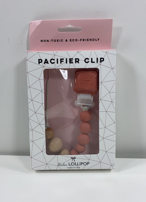 used LouLou Lollipop Pacifier Clip, Pop Terra Cotta