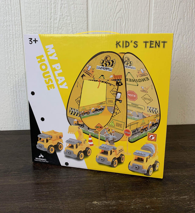 secondhand Kids Play Tent Pop Up Tent with Construction Vehicle Trucks