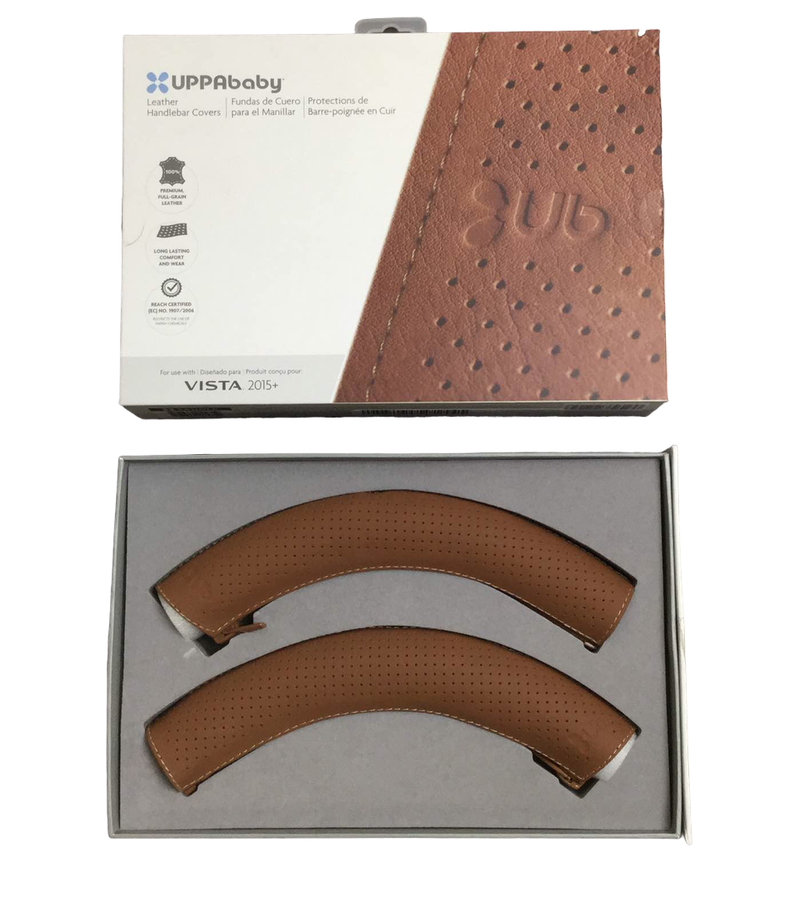 uppababy vista brown leather handle UPPAbaby 2015+ VISTA Leather Handlebar Covers, Saddle (Brown)