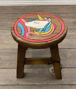 used Wooden Stool, -Unicorn 10” x 9.5”