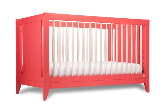 Honest Company By Babyletto 4-in-1 Convertible Crib With Toddler Rail, Coral