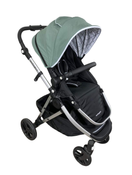 used Mockingbird Single Stroller, 2023, Sage, Silver With Black Leather, Windowpane