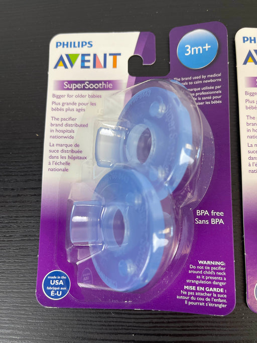 secondhand Philips Avent Super Soothie, -3 packs of 2 each