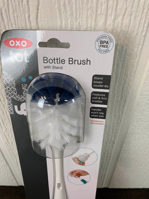 OXO Tot Bottle Brush With Bristle Cleaner & Stand - Navy