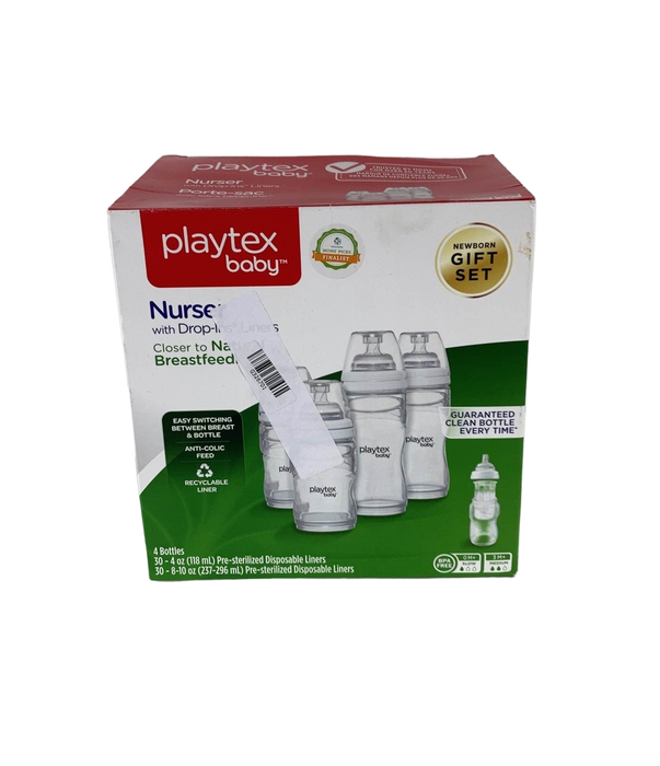 used Playtex Nurser Bottles With Drop In Liners, 4 bottles - 4oz (2 each), 8oz (2 each)