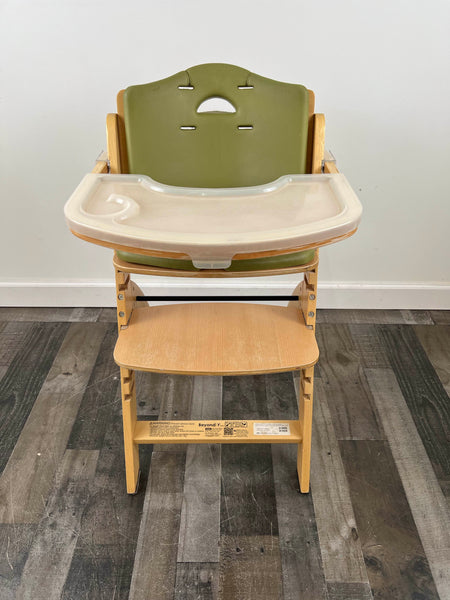 Abiie Beyond Junior Y Wooden High Chair, Natural/Green