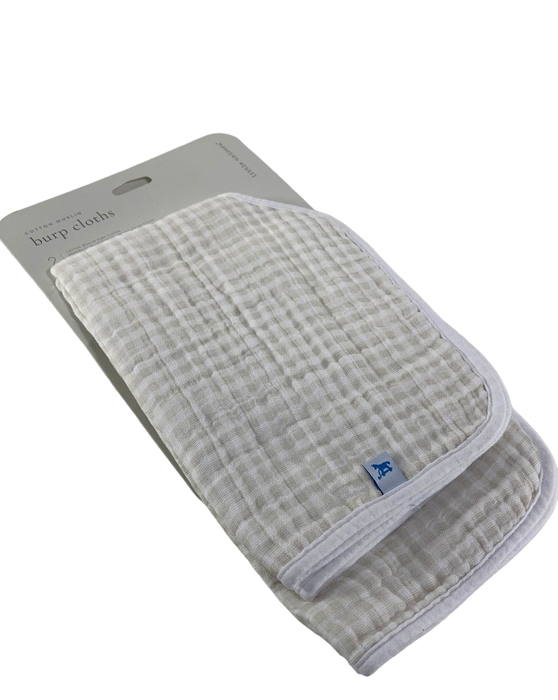 Shop Little Unicorn Cotton Muslin Burp Cloth 2 Pack, Tan Gingham at GoodBuy Gear