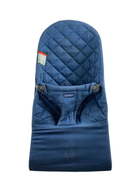 secondhand BabyBjorn Bouncer Bliss, Dark Gray Frame, Midnight Blue Cotton Classic Quilt