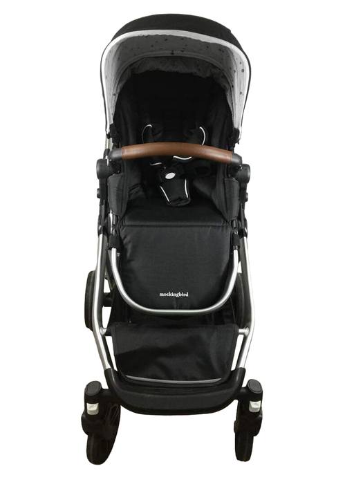 secondhand Mockingbird Single to Double Stroller, 2021, Silver with Penny Leather, Watercolor Drops, Black