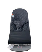 used BabyBjorn Bouncer Bliss, Dark Gray Frame, Black Cotton Classic Quilt