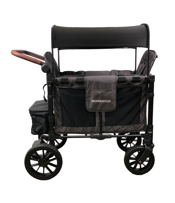 secondhand Wonderfold W2 Luxe Multifunctional Double Stroller Wagon, 2023, Charcoal Gray