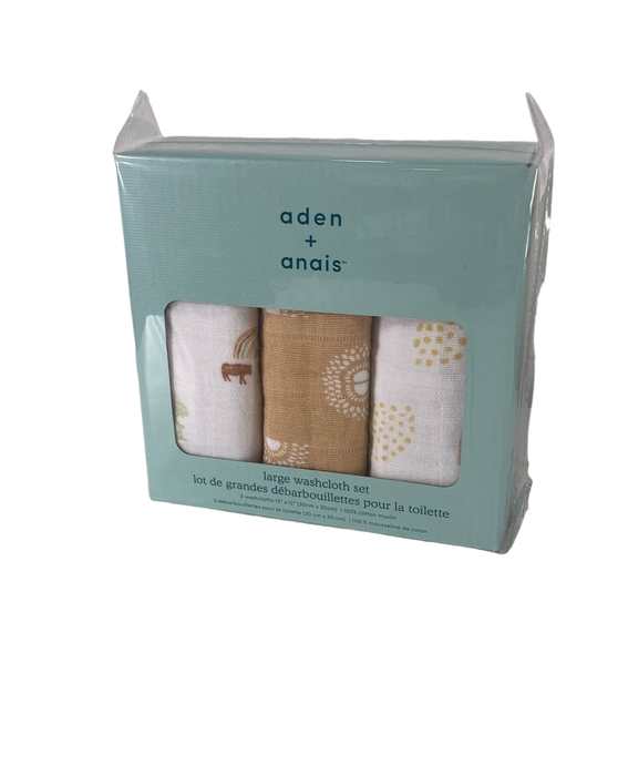 used Aden + Anais Cotton Muslin Wash Cloths, Set Of 3, keep rising
