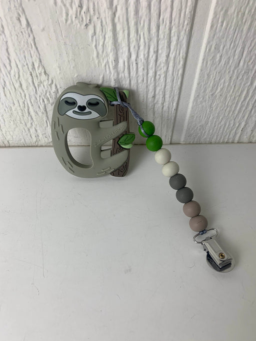 used LouLou Lollipop Pacifier Clip, Sloth