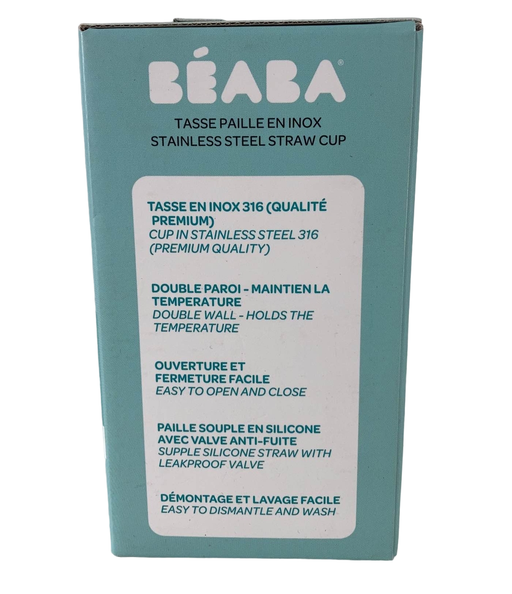 secondhand Beaba Stainless Steel Straw Sippy Cup, Sage