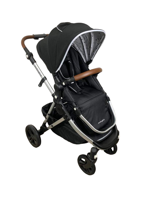 used Mockingbird Single Stroller, 2023, Black, Watercolor Drops, Silver With Penny Leather