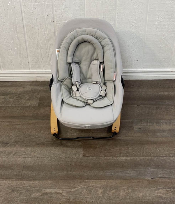 secondhand Bloom Coco Go 3-in-1 Bouncer, Natural Wood, Frost Grey Organic, With Infant Insert