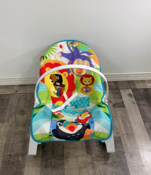 secondhand Fisher Price Infant To Toddler Rocker, Green Jungle