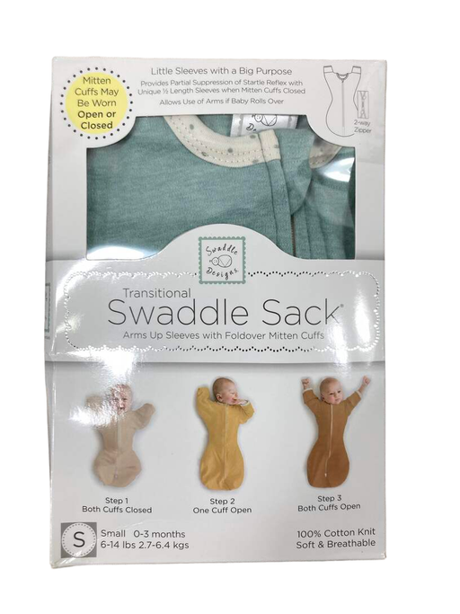 used Swaddle Designs Transitional Swaddle Sack, Heathered Jadeite (Small)