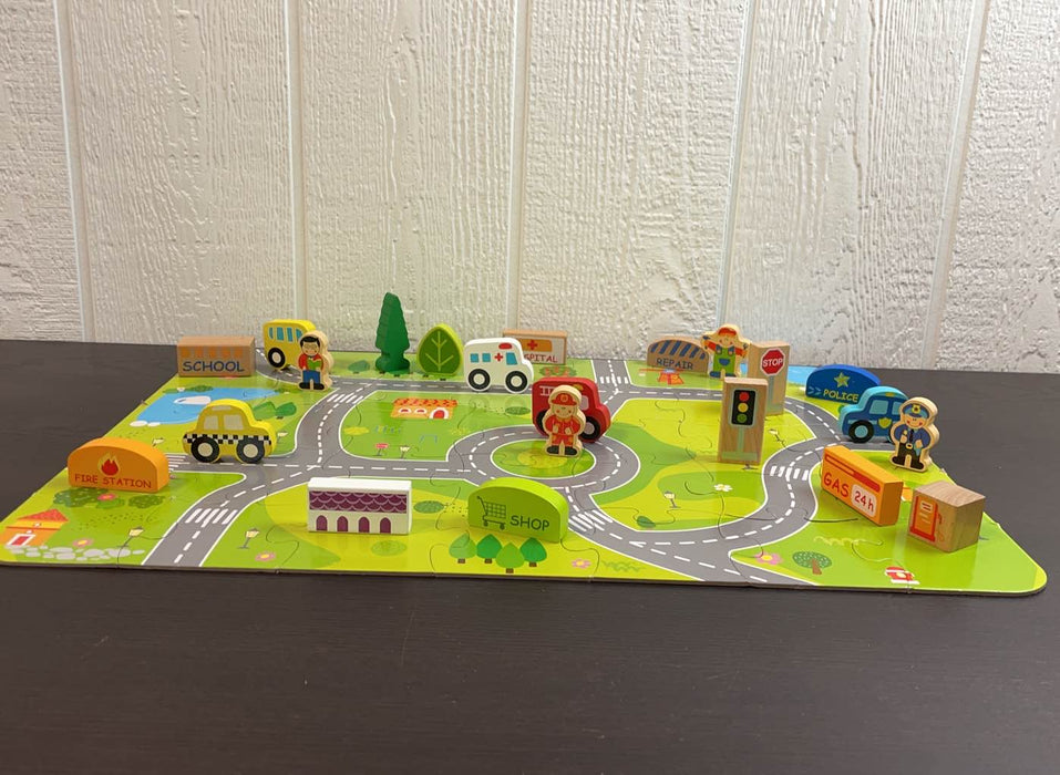 secondhand Toy Chest NYC Little Town Wooden Puzzle Playset