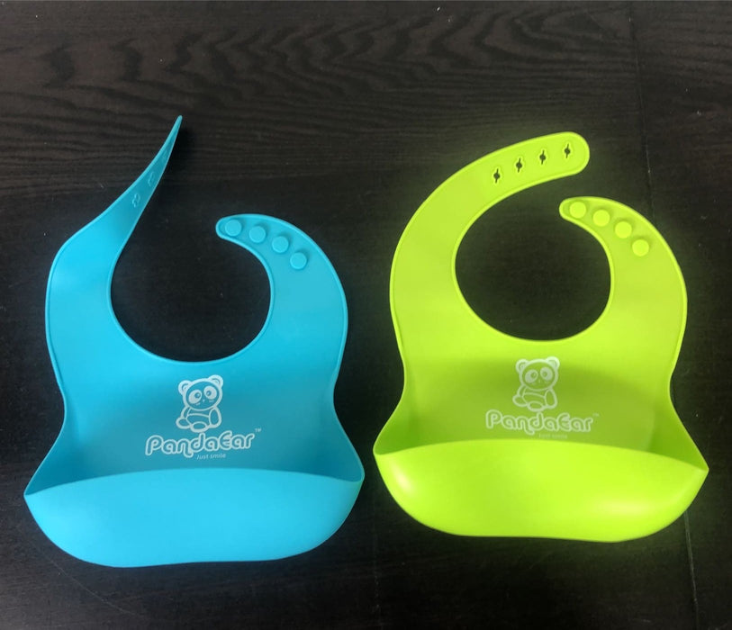 used PandaEar Silicon Bib, Set of 2