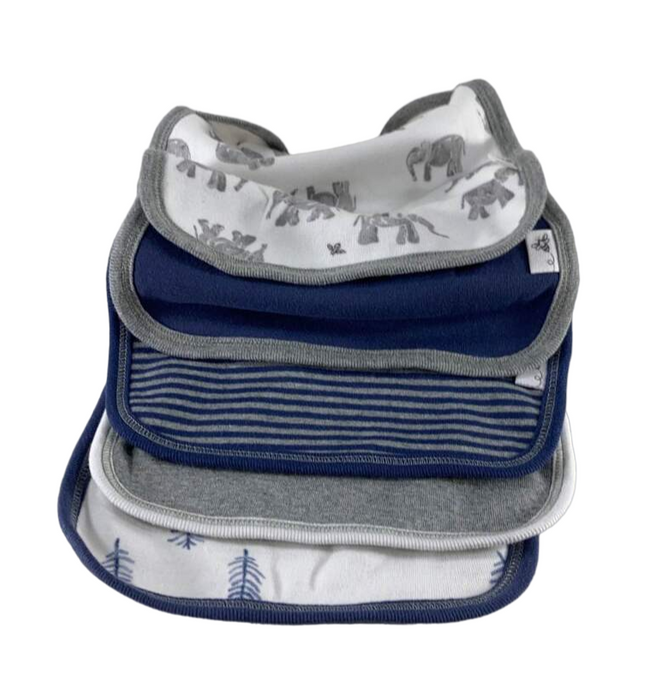 Shop Burt's Bees Baby Organic Lap Shoulder Bib 5 Pack, Wandering Elephants at GoodBuy Gear