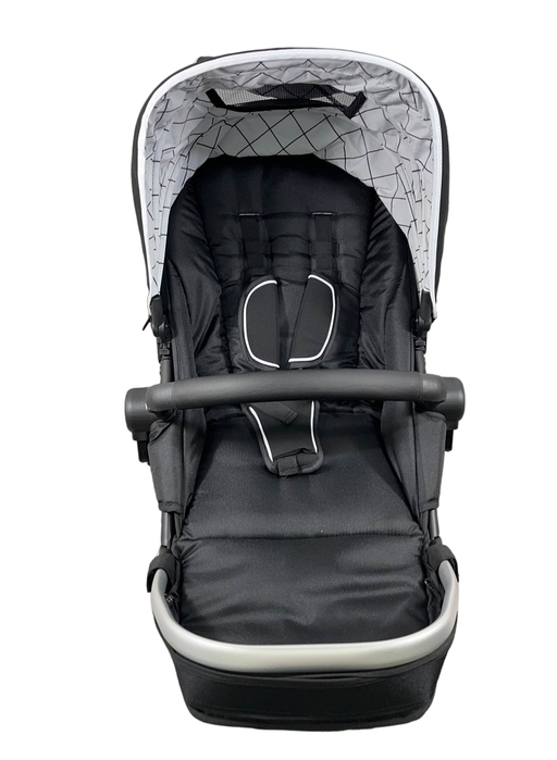 used Mockingbird 2nd Seat Kit with Extendable Canopy, Black, Windowpane, Silver with Black Leather, 2023