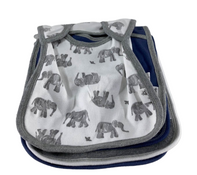 Shop Burt's Bees Baby Organic Lap Shoulder Bib 5 Pack, Wandering Elephants at GoodBuy Gear