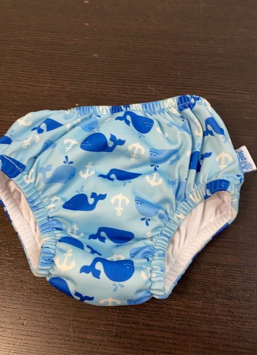 used iPlay Reusable Swim Diaper, 12 Months, Blue Anchor Whales