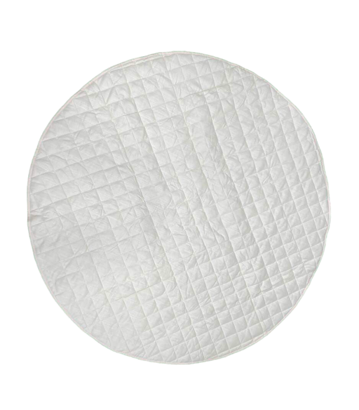 used Poppyseed Play Linen Round Mat, Ivory