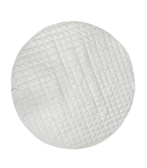 used Poppyseed Play Linen Round Mat, Ivory