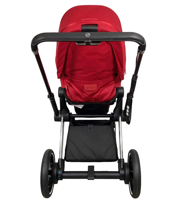 Cybex E-PRIAM Electric Stroller, 2019, Chrome With Black Details, True Red