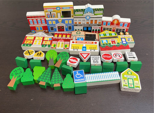 used Melissa & Doug Wooden Town Playset