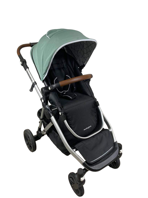 used Mockingbird Single to Double Stroller, 2022, Silver with Penny Leather, Windowpane, Sage