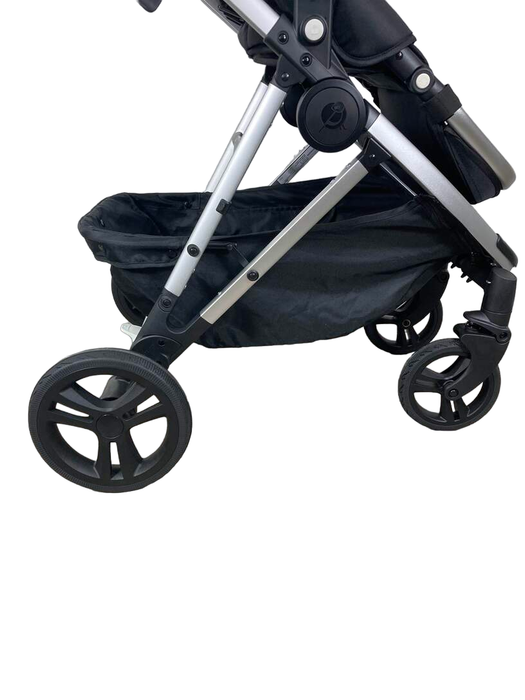 Mockingbird Single Stroller, 2023, Black, Windowpane, Silver With Penny Leather