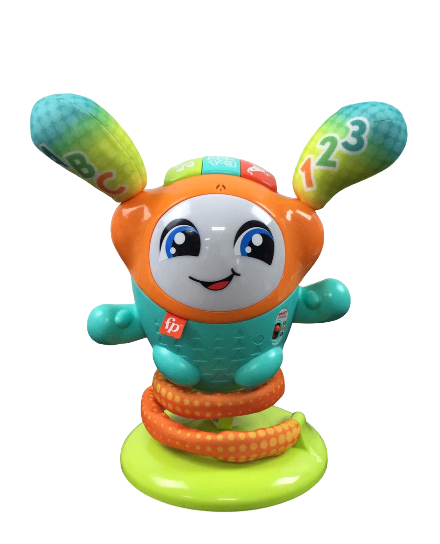Fisher-Price DJ Bouncin' Star leerrobot, interactief speelgoed met lichten en geluiden, cadeau voor baby's vanaf 9 maanden, Franse versie (HRX19