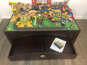 KidKraft Metropolis Table and Train Set, Espresso