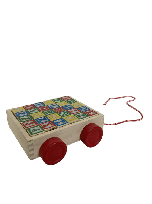 secondhand Melissa & Doug Classic ABC Block Cart Wood Toy