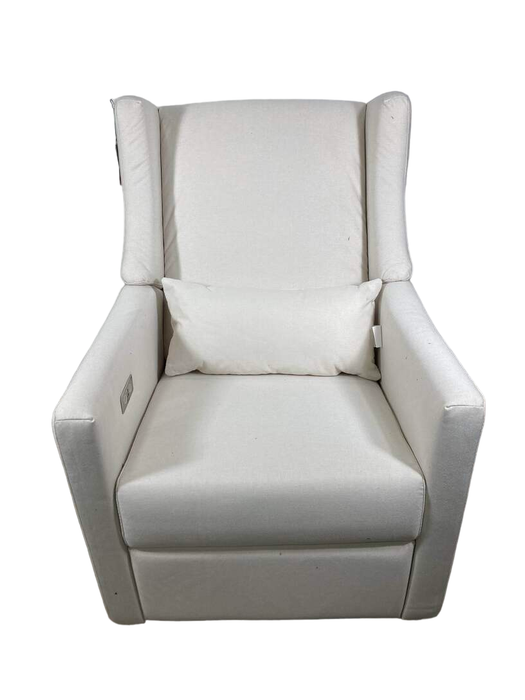 secondhand Babyletto Kiwi Electronic Recliner and Swivel Glider, Performance Cream Eco-Weave