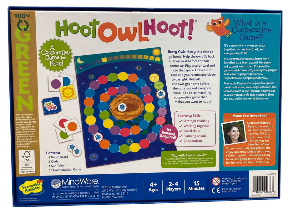 secondhand Peaceable Kingdom Hoot Owl Hoot Board Game