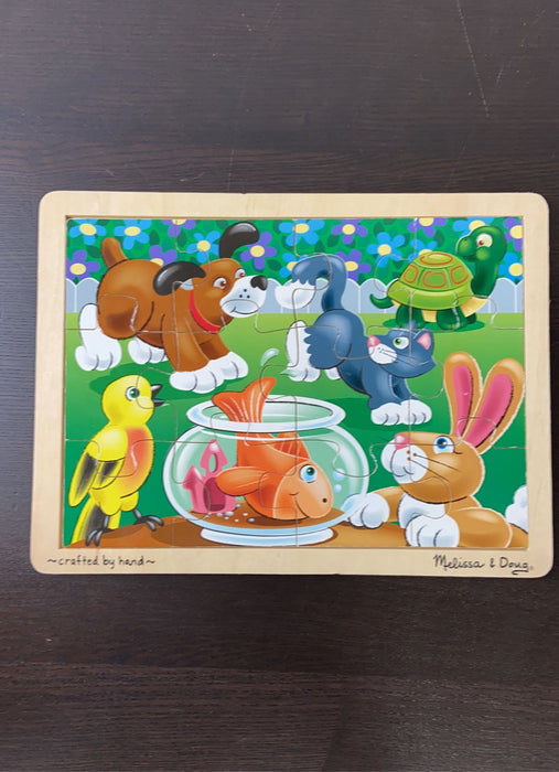 used Melissa & Doug 12-Piece Wooden Jigsaw Puzzle